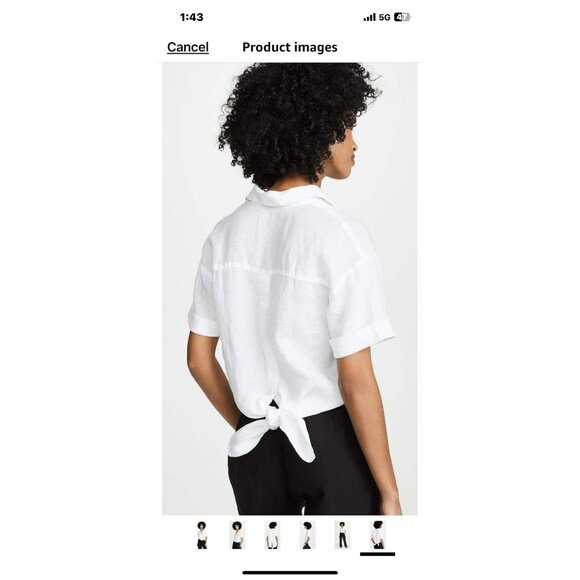 Three Dots Women's Wl1569 Lt Wt Linen S/S Shirt W/Split Back Size Small Oversize - Picture 2 of 10